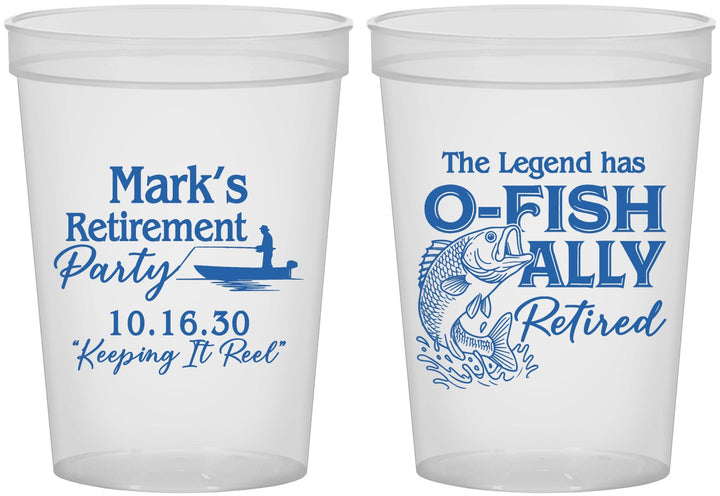 Custom Retirement 16 oz Translucent Cups - Ofishally Retired | 150008