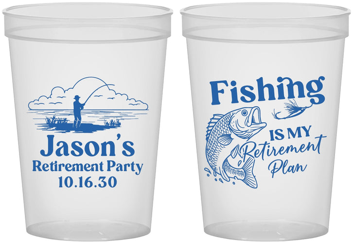 Custom Retirement 16 oz Translucent Cups - Fishing | 150009