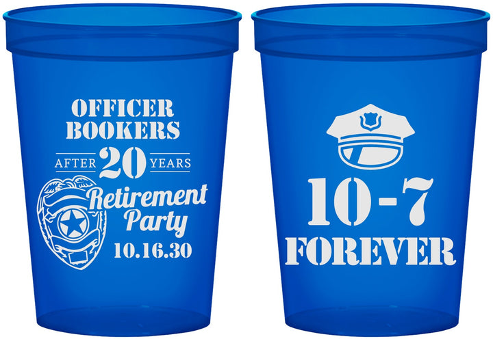 Custom Retirement 16 oz Translucent Cups - Police Officer | 150012