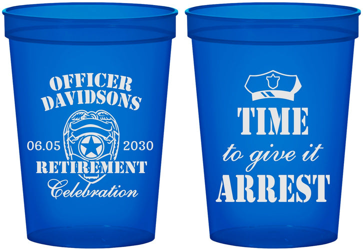Custom Retirement 16 oz Translucent Cups - Police Officer | 150014