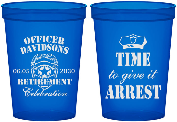 Custom Retirement 16 oz Translucent Cups - Police Officer | 150014