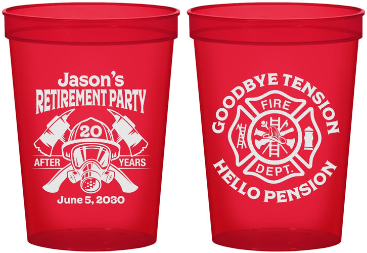 Custom Retirement 16 oz Translucent Cups - Firefighter | 150015