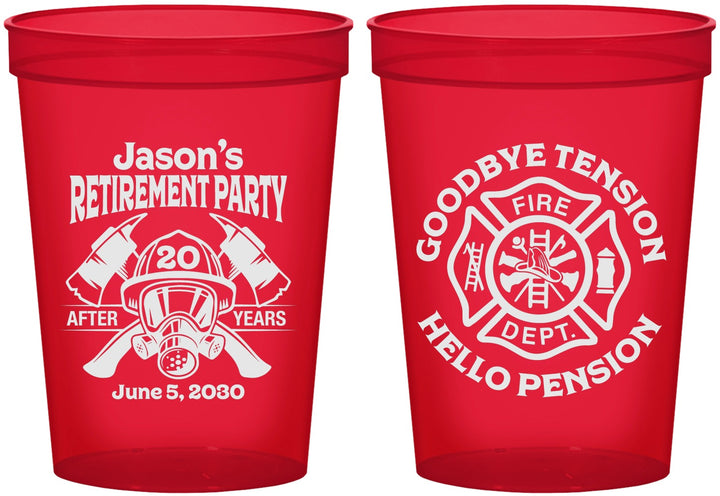 Custom Retirement 16 oz Translucent Cups - Firefighter | 150015