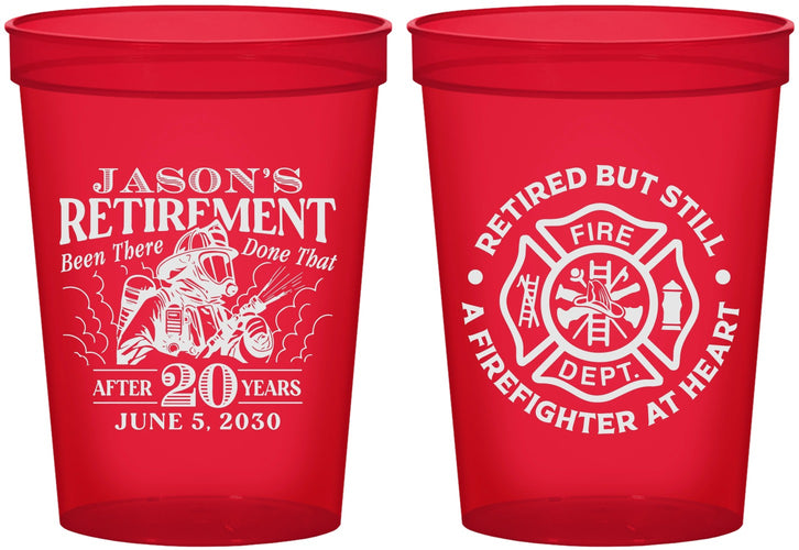 Custom Retirement 16 oz Translucent Cups - Firefighter | 150016