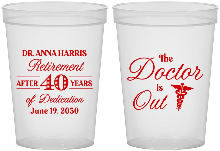 Custom Retirement 16 oz Translucent Cups - Doctor | 150017