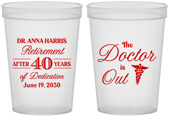 Custom Retirement 16 oz Translucent Cups - Doctor | 150017