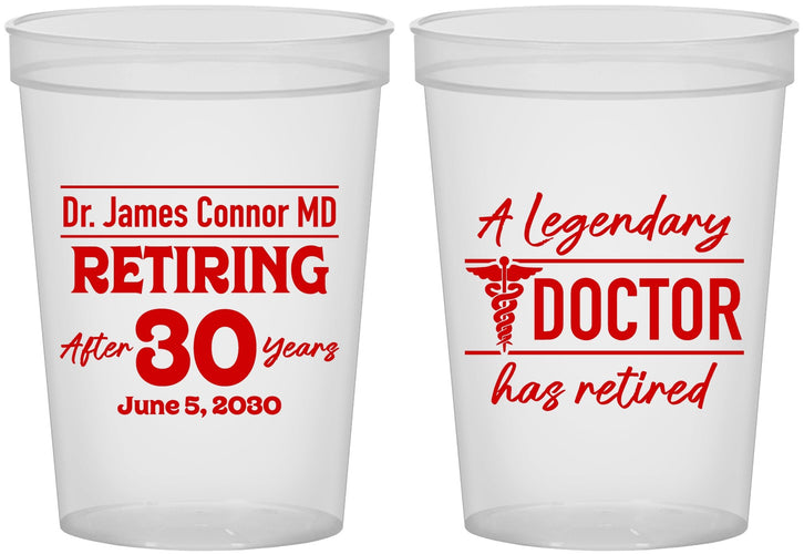Custom Retirement 16 oz Translucent Cups - Doctor | 150018