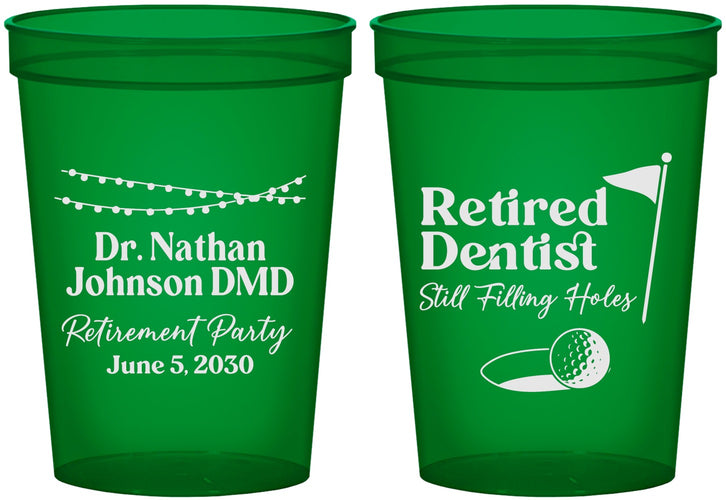 Custom Retirement 16 oz Translucent Cups - Dentist | 150019