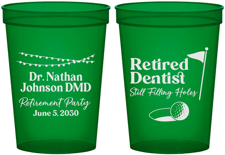 Custom Retirement 16 oz Translucent Cups - Dentist | 150019