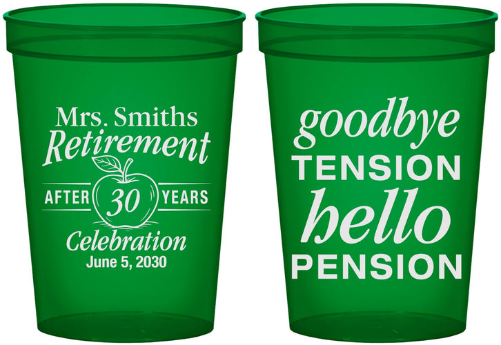 Custom Retirement 16 oz Translucent Cups - Teacher | 150020