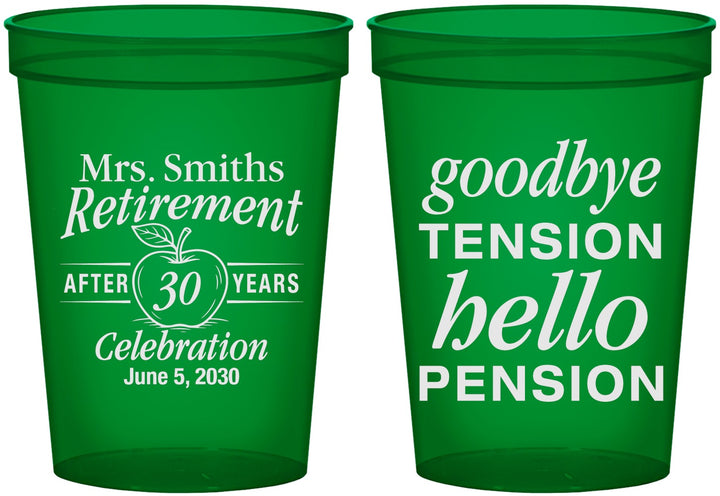 Custom Retirement 16 oz Translucent Cups - Teacher | 150020