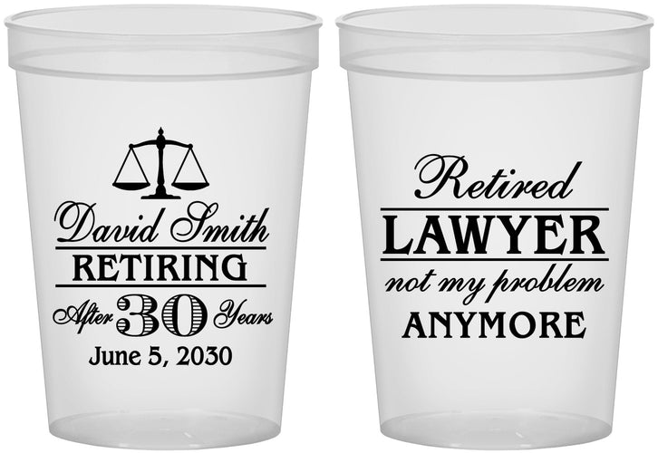 Custom Retirement 16 oz Translucent Cups - Lawyer | 150025