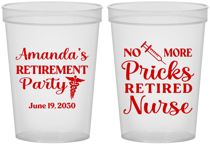 Custom Retirement 16 oz Translucent Cups - Nurse | 150027