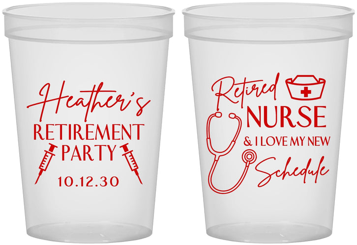 Custom Retirement 16 oz Translucent Cups - Nurse | 150028