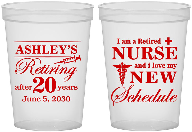 Custom Retirement 16 oz Translucent Cups - Nurse | 150029