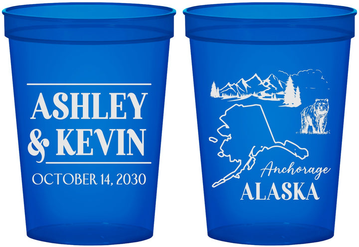 Custom Wedding 16 oz Translucent Cups - Alaska | 151