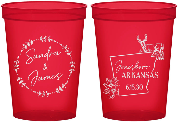 Custom Wedding 16 oz Translucent Cups - Arkansas | 153