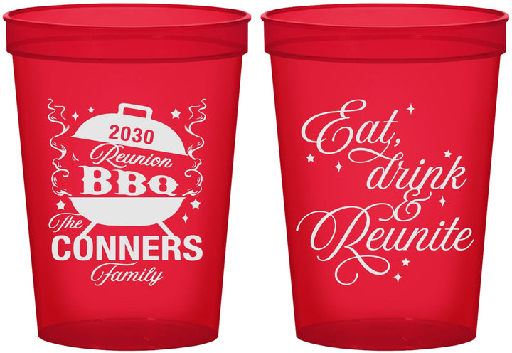 Custom Family Reunion 16 oz Translucent Cups - Bbq Eat Drink Reunite | 160000