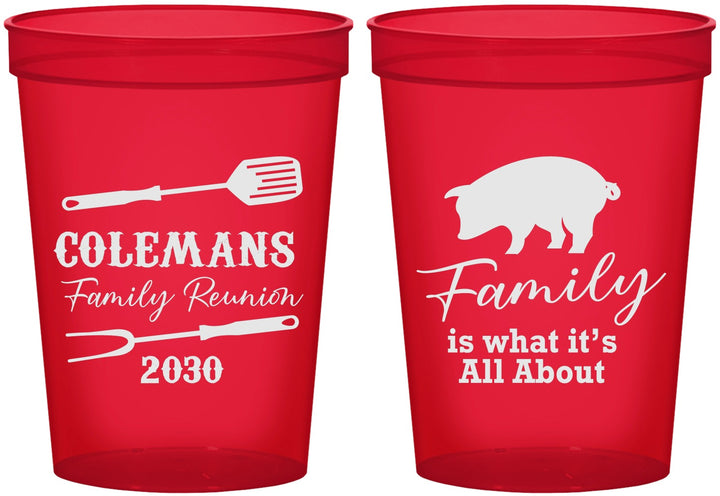 Custom Family Reunion 16 oz Translucent Cups - Bbq Barbeque | 160002