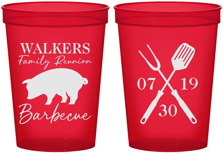 Custom Family Reunion 16 oz Translucent Cups - Bbq Barbeque | 160003
