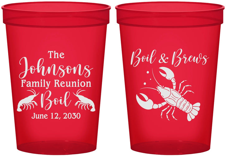 Custom Family Reunion 16 oz Translucent Cups - Crawfish Boil | 160005