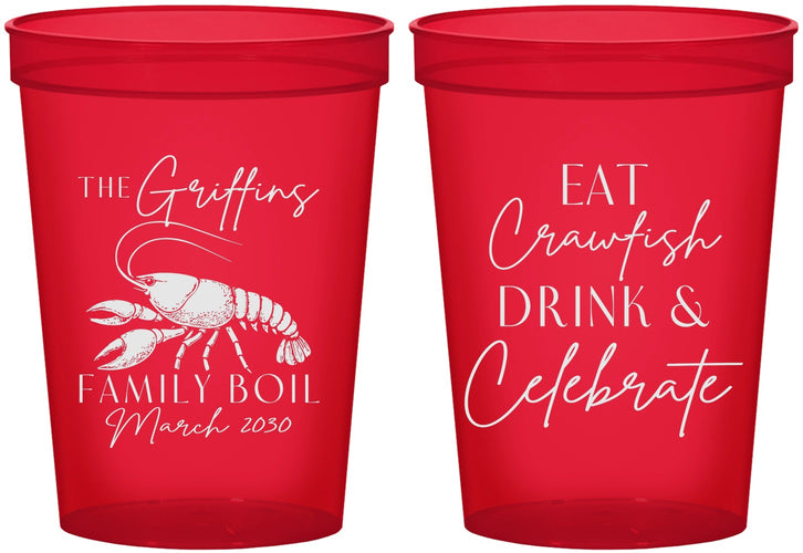 Custom Family Reunion 16 oz Translucent Cups - Crawfish Boil | 160007