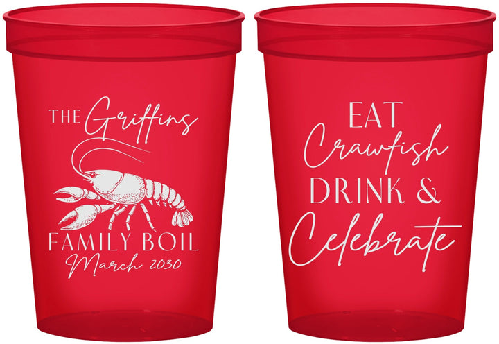 Custom Family Reunion 16 oz Translucent Cups - Crawfish Boil | 160007