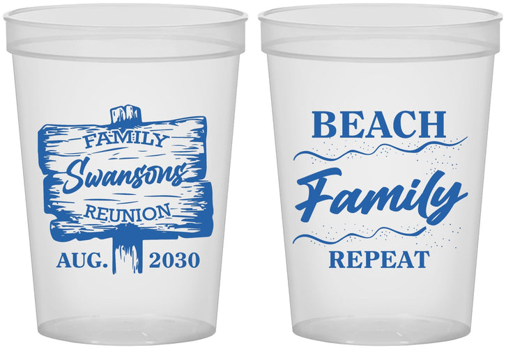 Custom Family Reunion 16 oz Translucent Cups - Beach Family Repeat | 160013