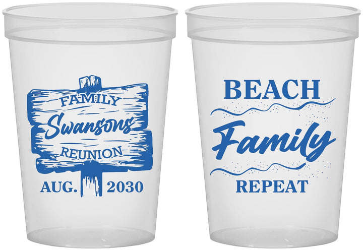 Custom Family Reunion 16 oz Translucent Cups - Beach Family Repeat | 160013