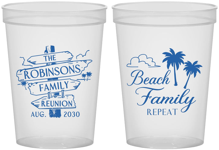 Custom Family Reunion 16 oz Translucent Cups - Beach Family Repeat | 160014