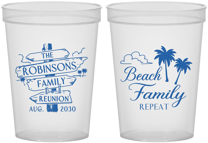 Custom Family Reunion 16 oz Translucent Cups - Beach Family Repeat | 160014