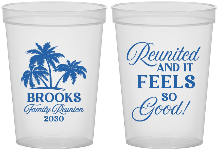 Custom Family Reunion 16 oz Translucent Cups - Beach Reunited | 160017