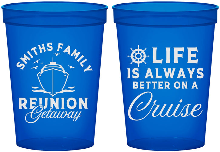 Custom Family Reunion 16 oz Translucent Cups - Cruise Nautical | 160022