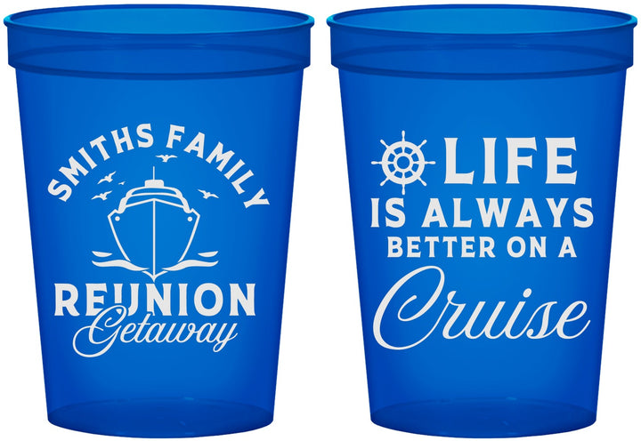 Custom Family Reunion 16 oz Translucent Cups - Cruise Nautical | 160022