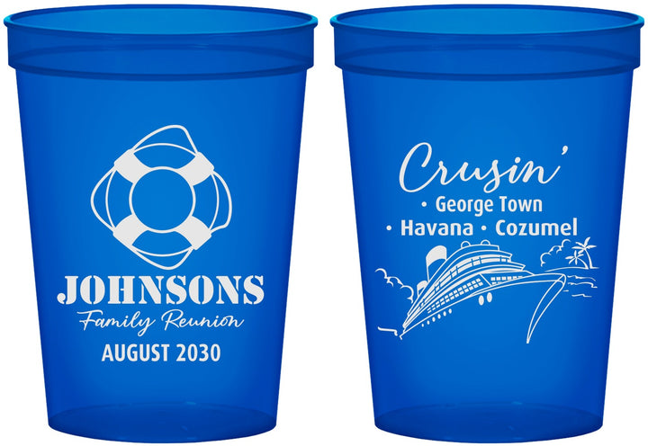 Custom Family Reunion 16 oz Translucent Cups - Cruise Crusin | 160025