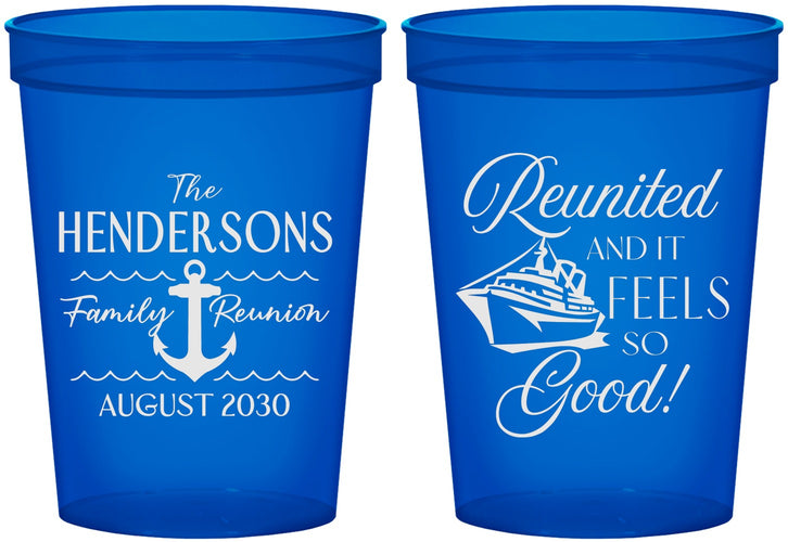 Custom Family Reunion 16 oz Translucent Cups - Cruise Anchor | 160027