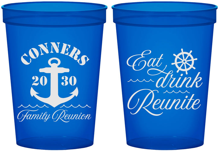 Custom Family Reunion 16 oz Translucent Cups - Cruise Anchor | 160028