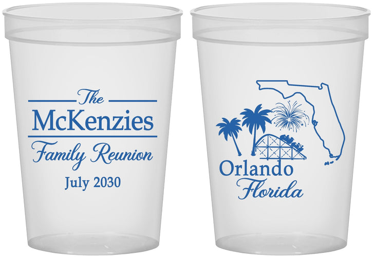 Custom Family Reunion 16 oz Translucent Cups - Orlando Florida | 160035