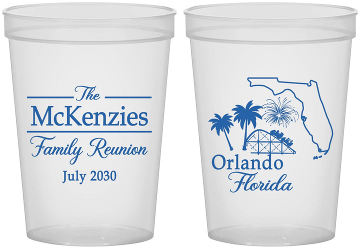 Custom Family Reunion 16 oz Translucent Cups - Orlando Florida | 160035