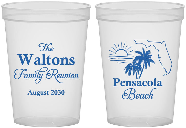 Custom Family Reunion 16 oz Translucent Cups - Florida Beach | 160036