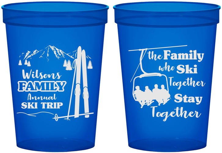 Custom Family Reunion 16 oz Translucent Cups - Ski Trip | 160040