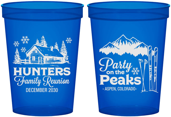 Custom Family Reunion 16 oz Translucent Cups - Ski Trip | 160042
