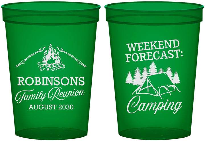 Custom Family Reunion 16 oz Translucent Cups - Camping | 160044