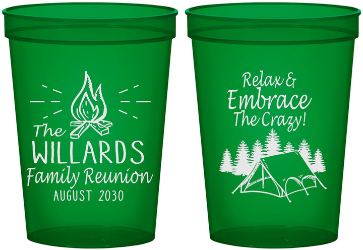 Custom Family Reunion 16 oz Translucent Cups - Camping | 160045