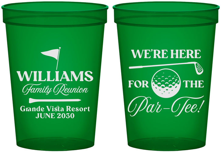 Custom Family Reunion 16 oz Translucent Cups - Golf | 160047