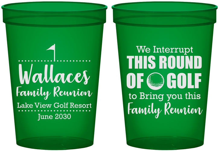 Custom Family Reunion 16 oz Translucent Cups - Golf | 160048