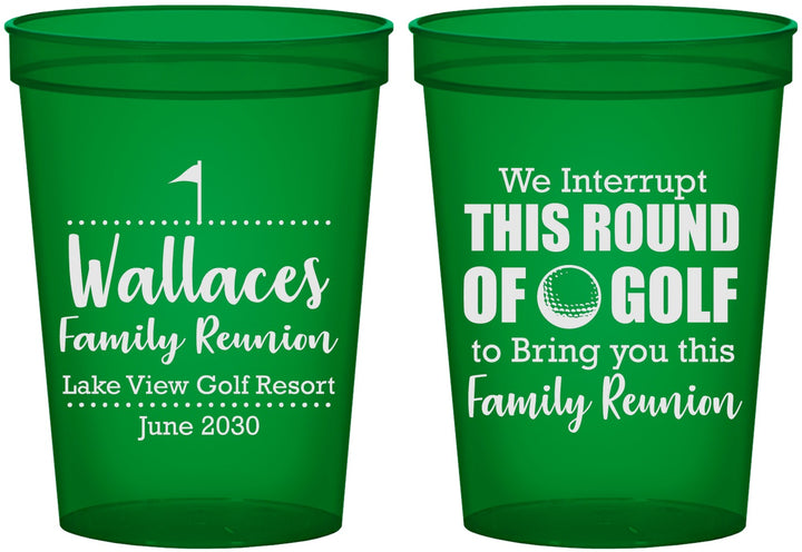 Custom Family Reunion 16 oz Translucent Cups - Golf | 160048