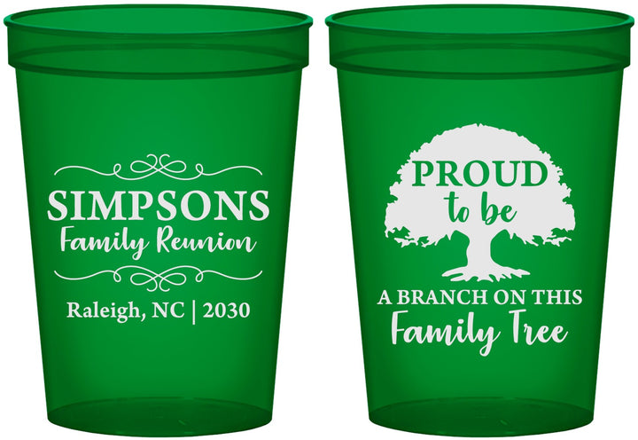 Custom Family Reunion 16 oz Translucent Cups - Family Tree | 160050