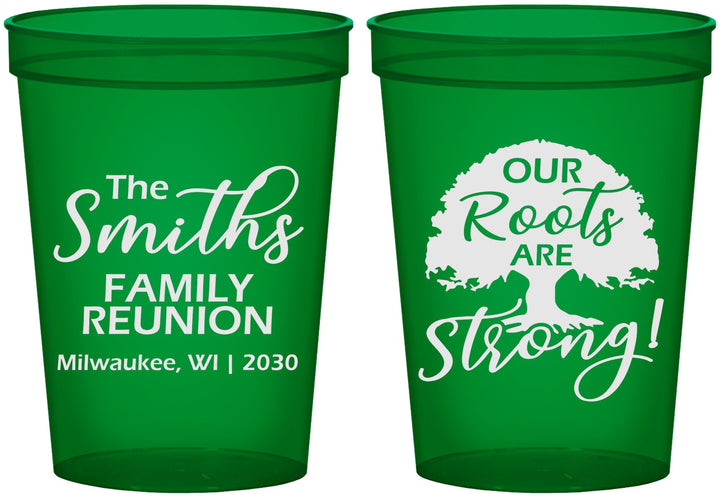 Custom Family Reunion 16 oz Translucent Cups - Our Roots Are Strong | 160051