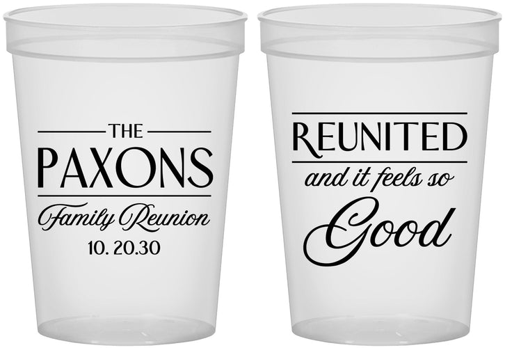 Custom Family Reunion 16 oz Translucent Cups - Reunited Feels So Good | 160052